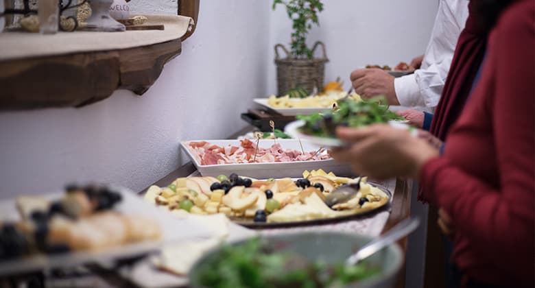 Buffet allestito per un evento privato