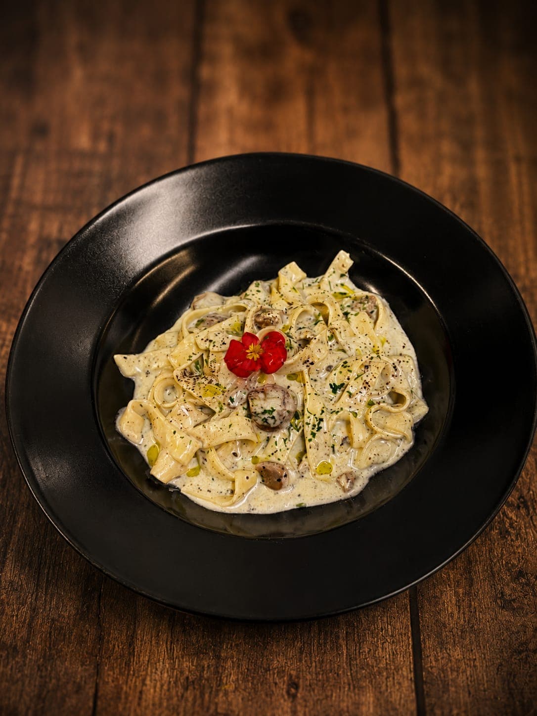Pappardelle ai funghi in salsa cremosa