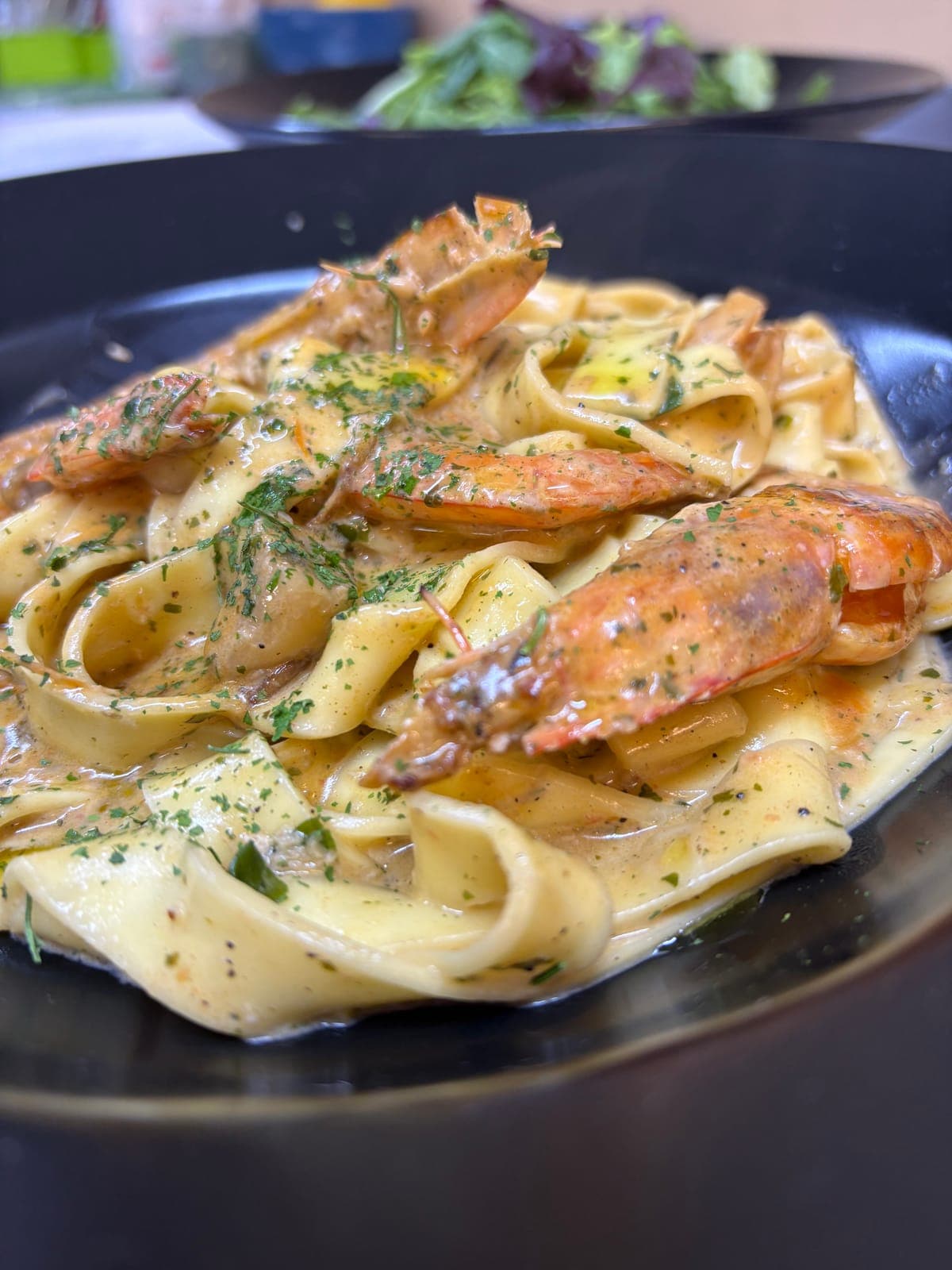 Pappardelle con gamberi